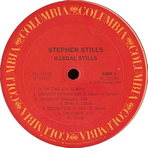 Stephen Stills Illegal Stills Lp Album