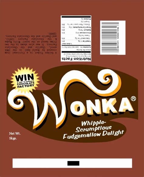 Wonka Bar Wrapper Printable Printable Blank World