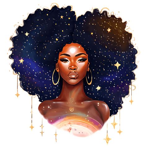 African American Galaxy Goddess · Creative Fabrica