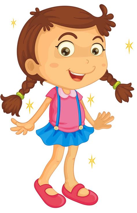 Girls that prefer to draw themselves in shorts, but might want see how pigtails are added, could use a little of both projects. Girl kid clipart » Clipart Station