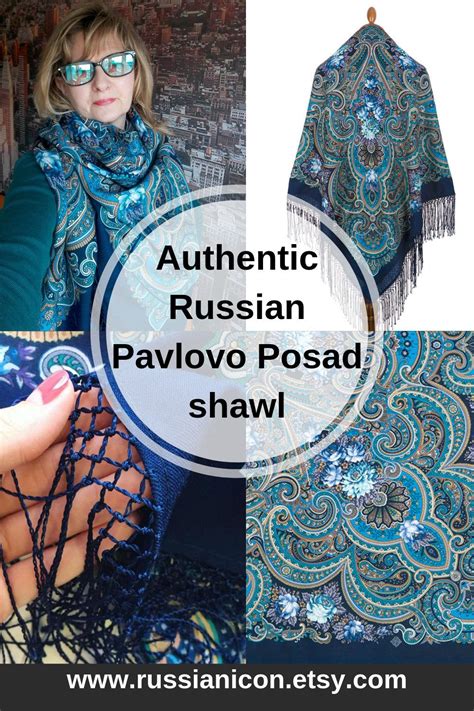 Russian Navy Blue Paisley Shawl For Women Pavlovo Posad Evening Piano Shawl Size 53 Oversized