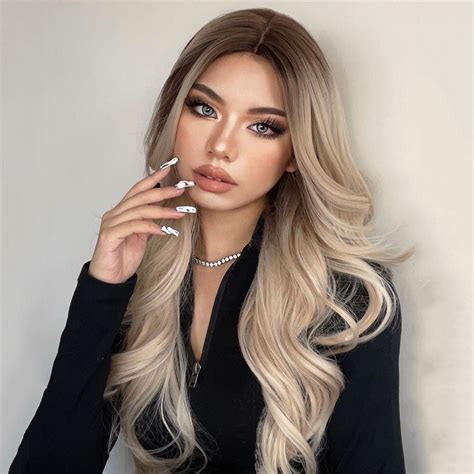 Hot Stockhenry Margu Blonde Platinum Ombre Brown Synthetic Wig For