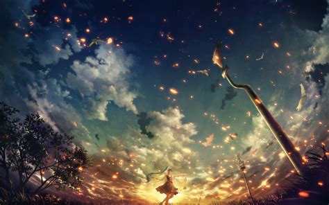 Checkout high quality anime wallpapers for android, pc & mac, laptop, smartphones, desktop and tablets with different resolutions. anime, Blue Hair, Sunset, Embers, Clouds, Vocaloid ...