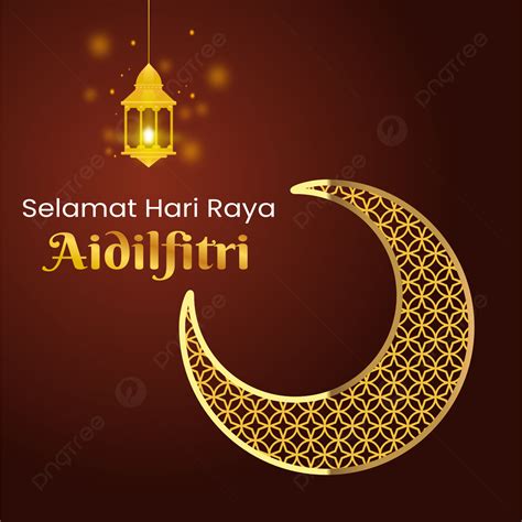 Selamat Hari Raya Aidilfitri Mit Laterne Und Mondverzierungshintergrund