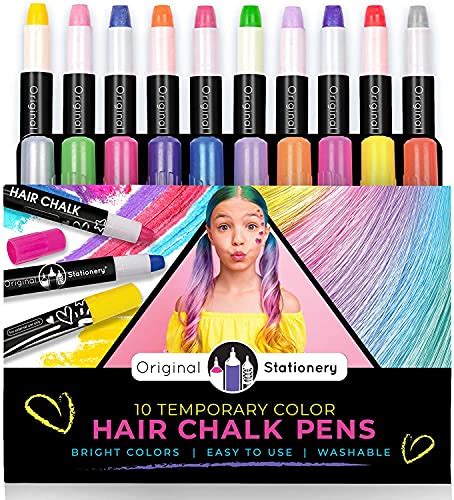 Original Stationery Hair Chalks Set For Girls 10 Piece Easy To Use