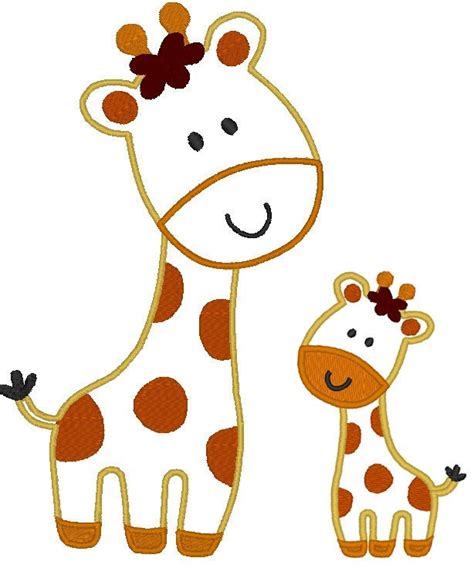 Wild Animal Giraffe Machine Embroidery Applique Designs Etsy