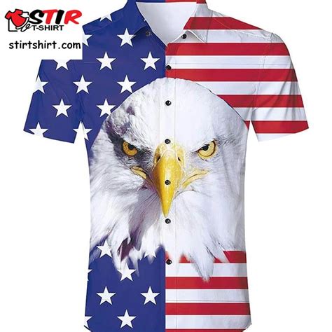 American Flag Eagle Funny Hawaiian Shirt Day Meme Stirtshirt