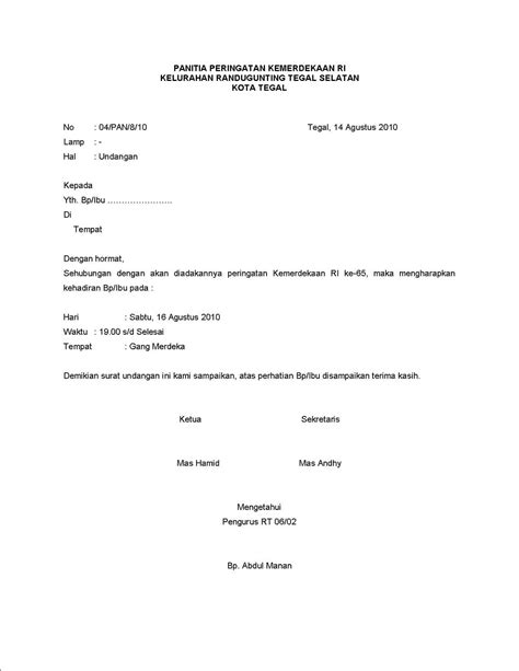 Contoh surat undangan resmi pelatihan. Januari 2013 - Contoh Isi Undangan