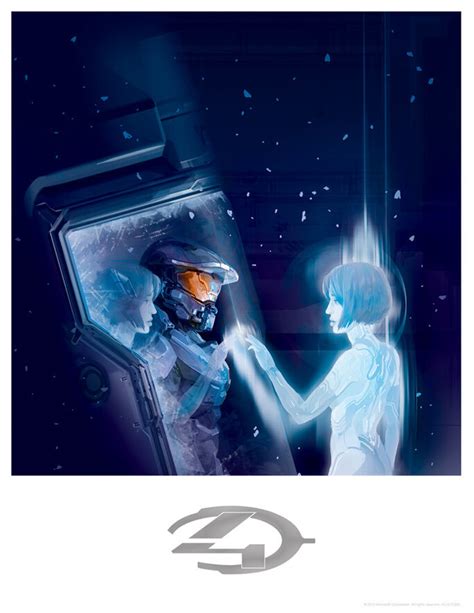 Master Chief Cryo Sleep Unsc Ai Attaché Cortana Halo 4 Fine Art Lithog