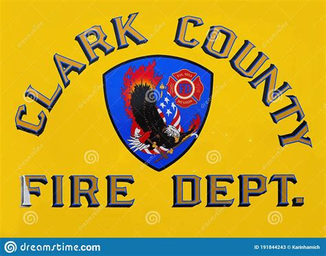 Clark County Fire Department Emblem On A Firetruck In Las Vegas