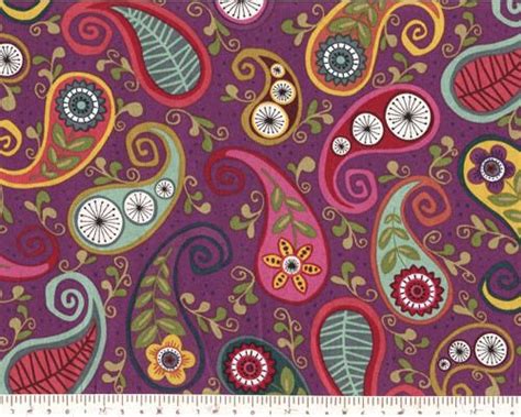 Floral Paisley Cotton Fabric 1 Yard Up08271204 Etsy Paisley Cotton