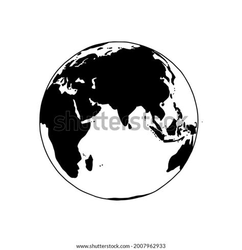 Linear Earth Silhouette Globe Planet Earth Stock Vector Royalty Free