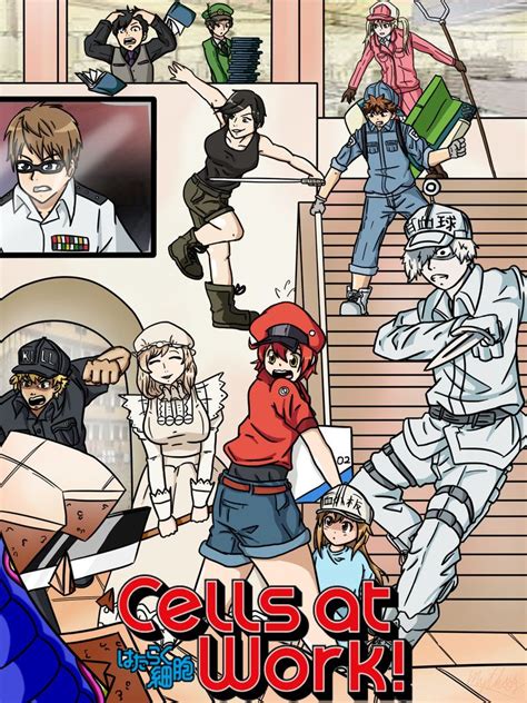 Cells At Work Fanart Poster By Highway64 Cells At Work Fanart Cells