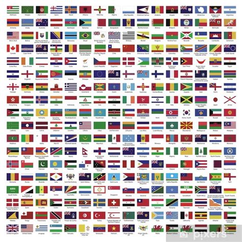 Fotobehang Land ~ ~ ~ Wereld Landen Wereld ~ ~ Vlaggen Vlaggen
