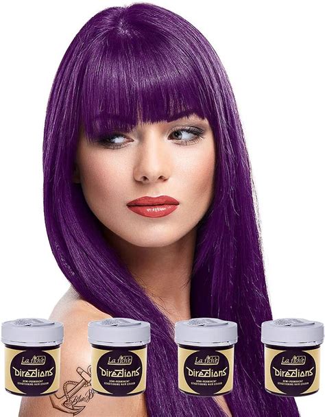 4 X La Riche Directions Semi Permanent Hair Color 88ml Tubs PLUM