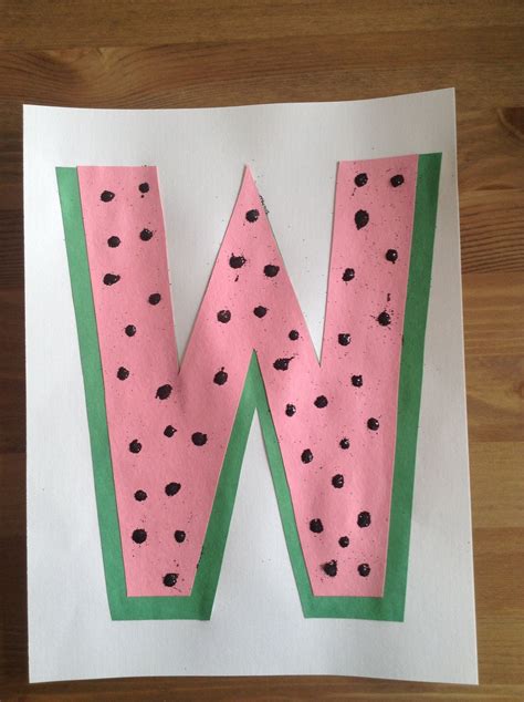 W Is For Watermelon Craft Preschool Craft Letter Of The Week Craft