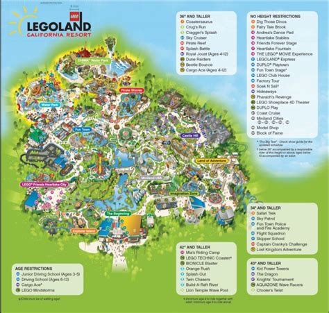 The Map For Legoland With All Its Attractions And Parks Including