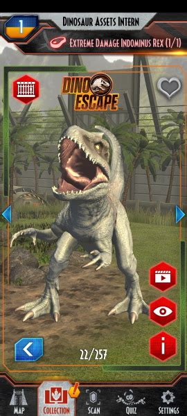 Extreme Damage Indominus Rex Dino Escape Collectioion Jurassic World Facts Dna Scan Codes