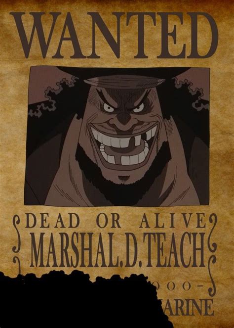 Do not forget to download the fonts so that your poster is more realistic! One Piece Wanted Posters Marshal D. Teach #Displate ...