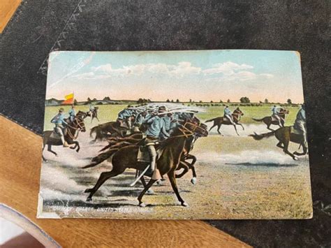 Ww1 Postcard Of Us Army Cavalry Charge Fair Condition 399 Picclick