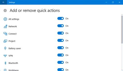 How To Add Remove Arrange Quick Action Buttons In Windows 10