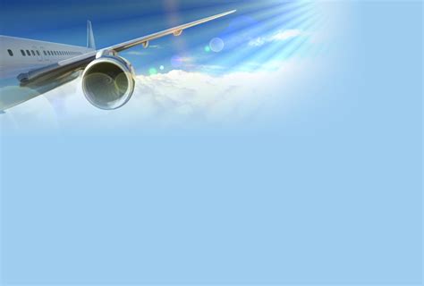 Flight Airplane Cloud And Sun Ray Background For Powerpoint Car And