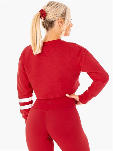 Motion Cropped Sweater Red Ryderwear
