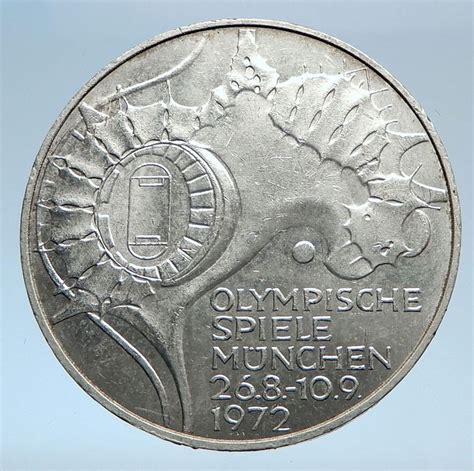 1972 Germany Munich Summer Olympic Games Stadium 10 Mark Silver Coin I74042 Ebay Summer