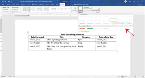 How To Change The Color Of Table Borders In Ms Word Officebeginner