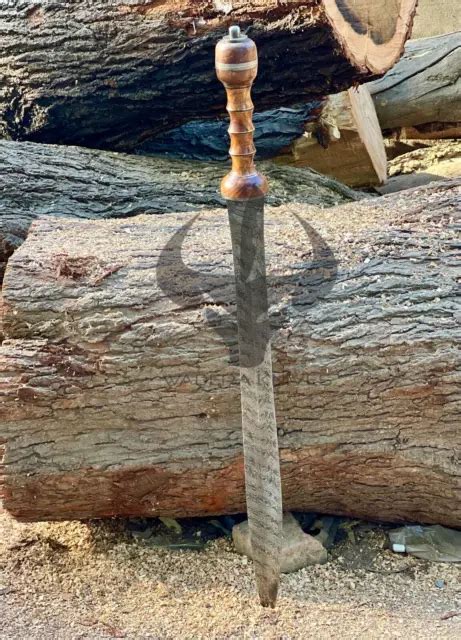 Custom Handmade Damascus Steel Roman Gladius Short Sword With Leather