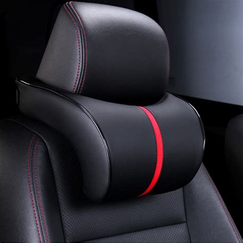 Car Headrest Neck Pillow Leahter Auto Neck Protection Rest Pillows For