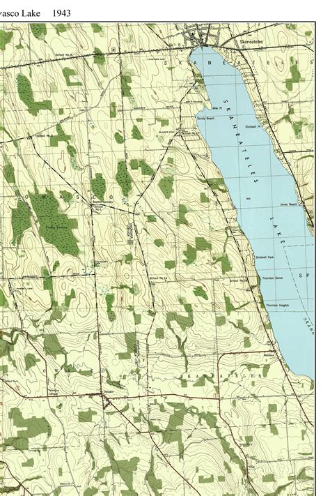 Owasco Lake 1943 Usgs Old Topographic Map Custom Composite Etsy