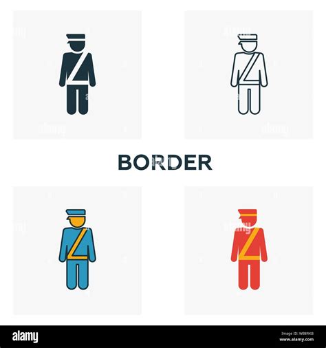 Border Icon Set Four Elements In Diferent Styles From Airport Icons