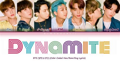 Bts 방탄소년단 Dynamite Mv Teaser Lyrics Color Coded Hanromeng