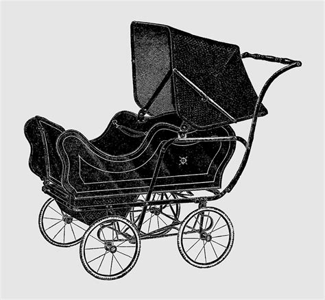 Coachman Horse And Buggy Digital Stamp Chariot Baby Carriage