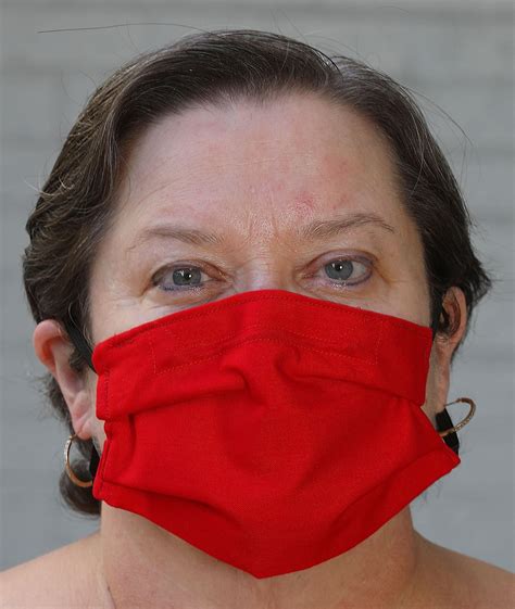 Bright Red Face Mask 4 Layers 100 Cotton Machine Etsy