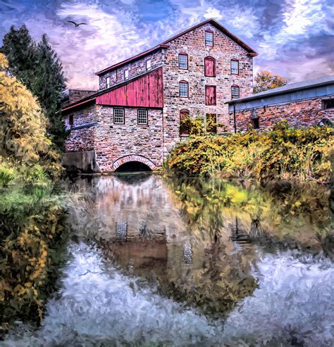 Old Stone Mill Painting By Wib Dawson Fine Art America