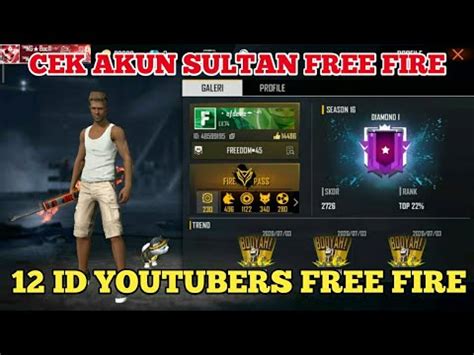 He started his gaming career in the year 2018 and has managed to gather a reputable amount of audience to this channel. Kumpulan 12 ID youtubers free fire! - YouTube