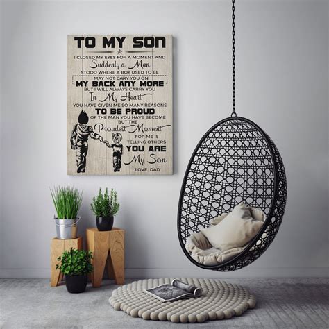 To My Son I Closed My Eyes Framed Canvas Unframed Poster CubeBik