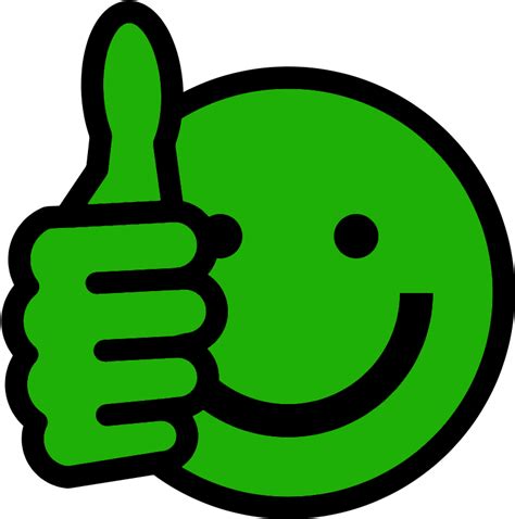 Download Thumbs Up Smiley Thumbs Up Emoji Green Png Image With No
