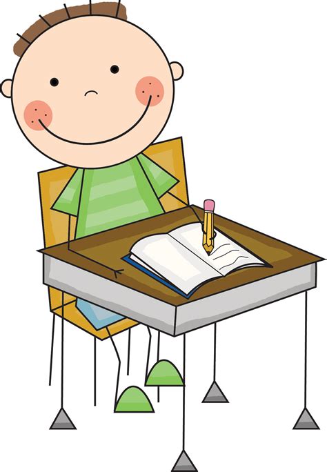 Clipart Child Working At Desk Clipart
