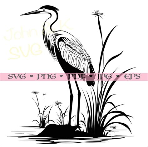 Egret Svg Elegant Bird Svg Cricut Cutfile Silhouette Egret Clipart