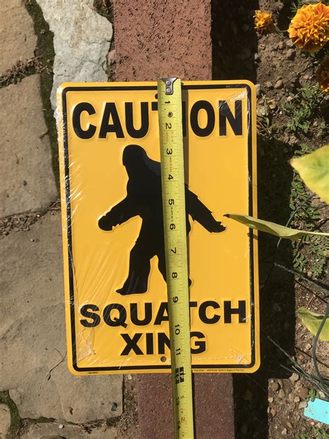 Sasquatch Signs Caution Squatch Xing Metal Sign Sasquatch Crossing