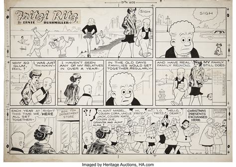 ernie bushmiller fritzi ritz sunday comic strip original art dated lot 11688 heritage auctions