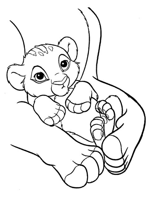 Baby Simba - The Lion King Kids Coloring Pages