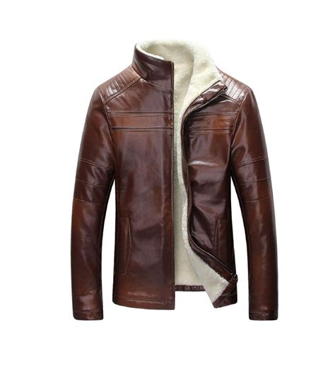 Mens Fur Lined Leather Winter Warm Fur Leather Jackets Etsy