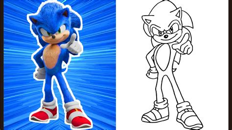 How To Draw Sonic The Hedgehog The Movie 2020 Youtube