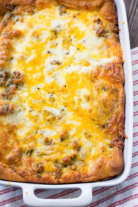 These recipes include appetizers, and breakfast and lunch dishes. Sausage and Crescent Roll Casserole | Recipe | Crescent ...