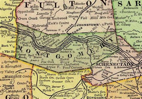 Montgomery County New York 1897 Map Rand Mcnally Fonda Amsterdam Canajoharie Fort Plain