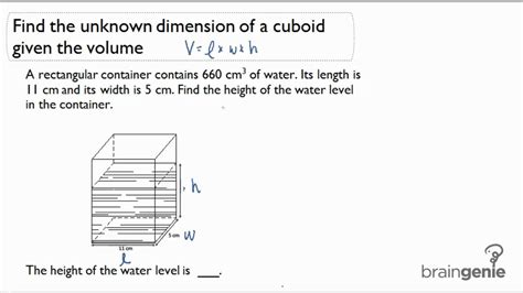 In order to access and share it with your students, you must purchase it first in our marketplace. 1.2.3 Find the unknown dimension of a cuboid given the ...